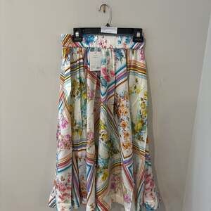 Was 850$! Zimmermann Silk Midi Length -Neutrals Halcyon swing skirt. Size 6, M.